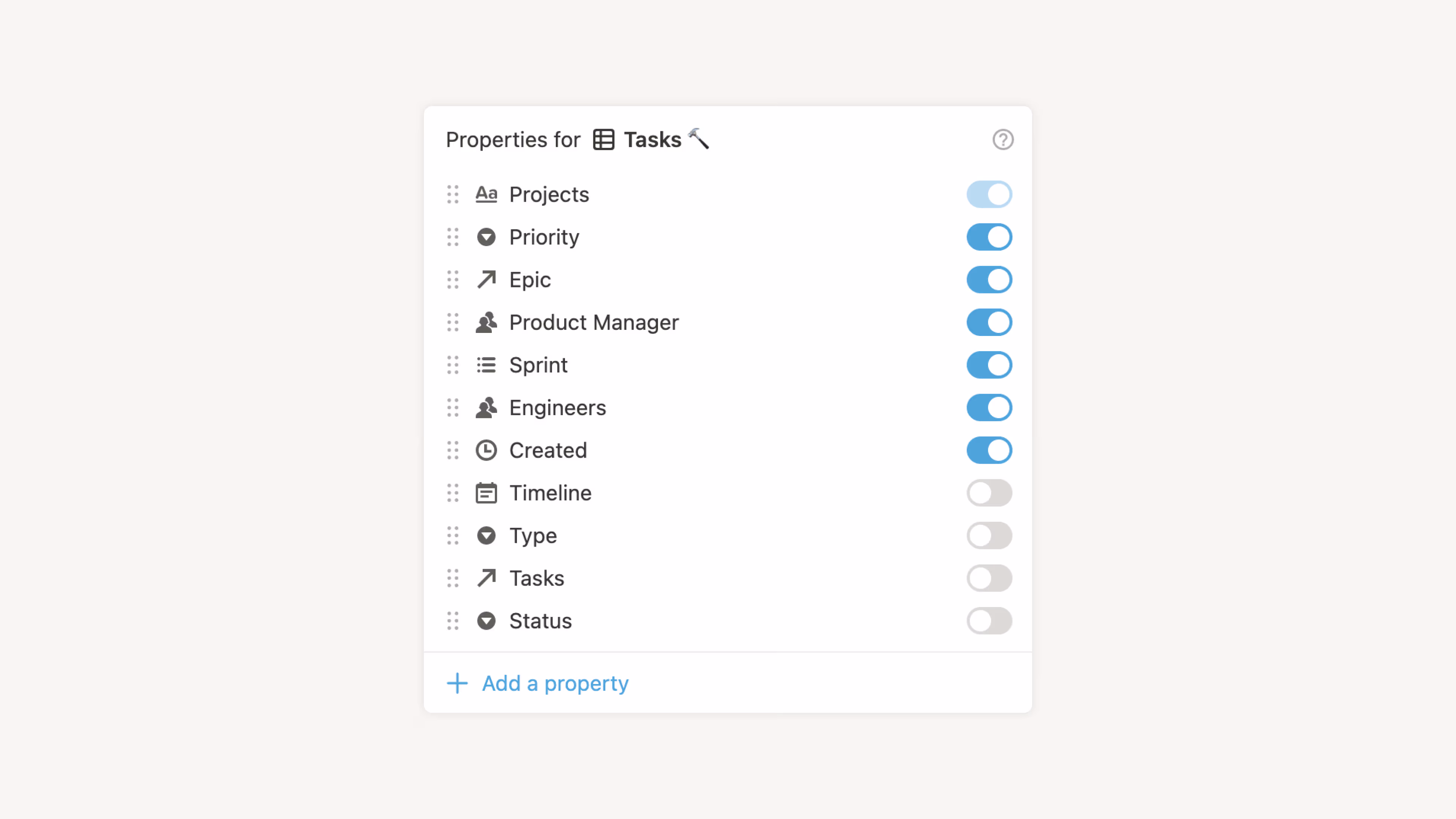 Database properties - hero